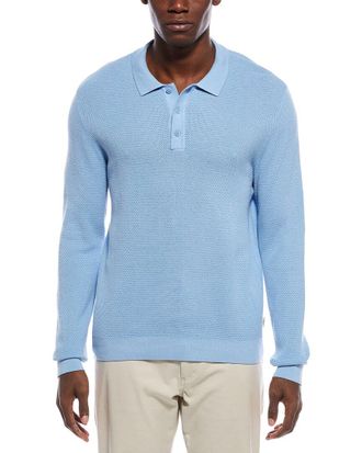 Onia Textured Knit Long Sleeve Polo Shirt