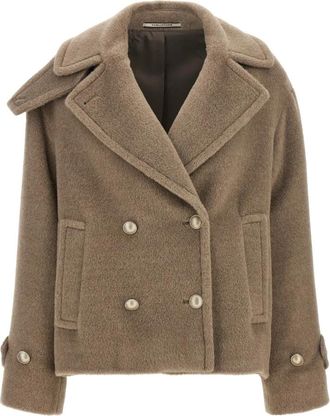 Tagliatore Sheila Korte Jas - Dames - Mantel - Beige - S - Wol - Jassen
