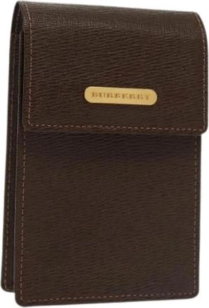 Burberry Pre-owned Wallets, female, Brown, Size: ONE SIZE Pre-owned Leather Pouch
