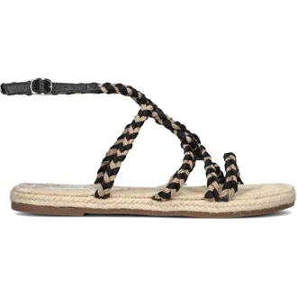 Maneb&igrave; Schoenen, Dames, Zwart, 38 EU, Gevlochten Touw Slipper Sandalen
