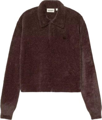 Carhartt Work in Progress Maine Polo Sweater - Dames - Polos - Bruin - XS - Katoen - Tops