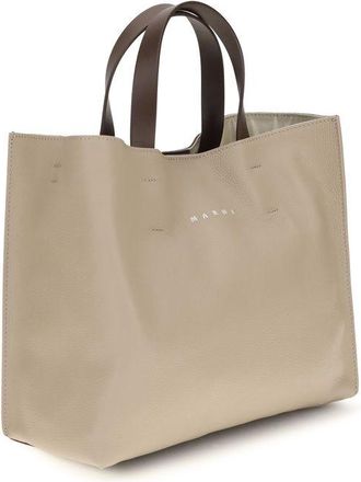 Marni Womens Beige Calf Leather Bos Taurus Shoulder Bag