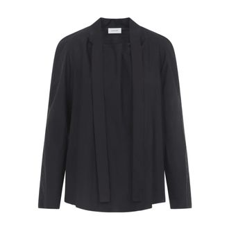 Christophe Lemaire Blouses, female, Blue, Size: 2XS Ascot Blouse