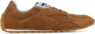 Bottega Veneta Caramel Suede And Fabric Orbit Sneakers