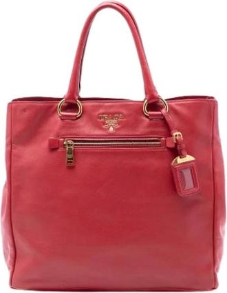 Prada Pre-owned Tote Bags, female, Red, Size: ONE SIZE Pre-owned Satchel