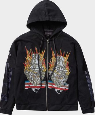 Who Decides War by Ev Bravado Mens Engulfed Memories Cotton Full-Zip Hoodie