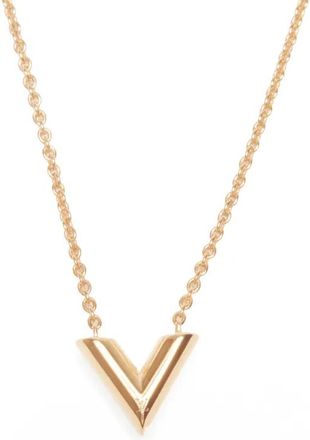Louis Vuitton 2023 Louis Vuitton Essential V pendant necklace - women - Gold Plated - One Size