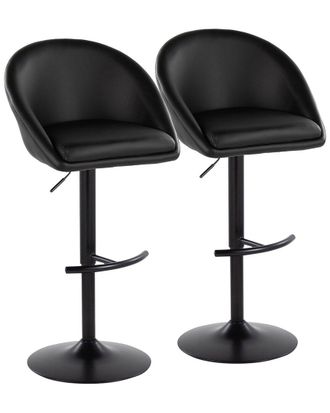 LumiSource LumiSource Set of 2 Matisse Highback Contemporary Adjustable Bar Stools with Footrest