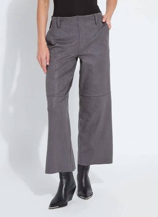 Lyss&eacute; Amina Patent Foil Vegan Suede Pant In Liquid Charcoal