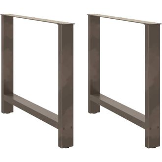 vidaXL Vidaxl - Patas Para Mesa De Comedor De Acero Natural (2 Unidades, 100 X 72-73 Cm)