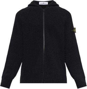 Stone Island Hooded Cardigan - Heren - Vesten - Zwart - L - Truien & Vesten