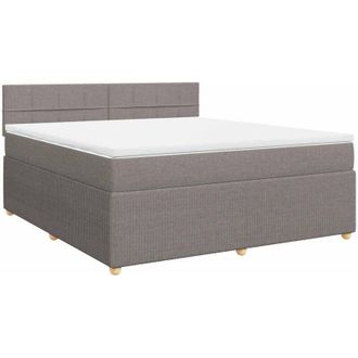 vidaXL Cama Box Spring Con Colch&oacute;n Tela Gris Taupe 180x200 Cm