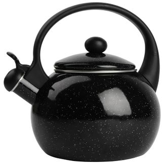 OEM Hervidor De Acero Inoxidable Esmaltado En Negro Para Cocina De Gas Con Inducci&oacute;n Y Silbato, 2,2 L
