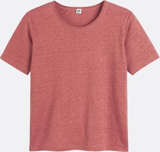 La Redoute Collections T-shirt in linnen met ronde hals en korte mouwen