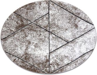 RugsX Rugsx - Alfombra Moderna Cozy 8872 Circulo Wall, Geom&eacute;trico, Triangulos - Structural Dos Niveles De Vell&oacute;n Marr&oacute;n Brown Circulo 160 Cm