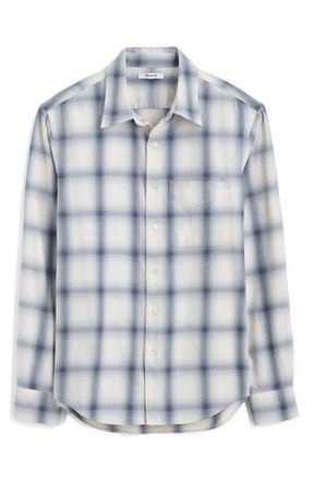 Madewell Plaid Patch Pocket Button-Up Shirt in Smoked Graphite Ombre Fade Pla at Nordstrom Rack, Size Xx-Large