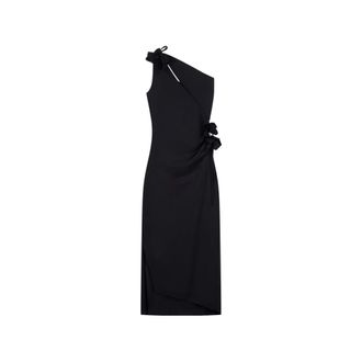 Coperni Asymmetrische Mini Bloemjurk - Dames - Feestkleedjes - Zwart - L - Kleedjes