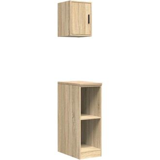vidaXL Armarios 2 Uds Para Garaje Madera De Ingenier&iacute;a Roble Sonoma Vidaxl