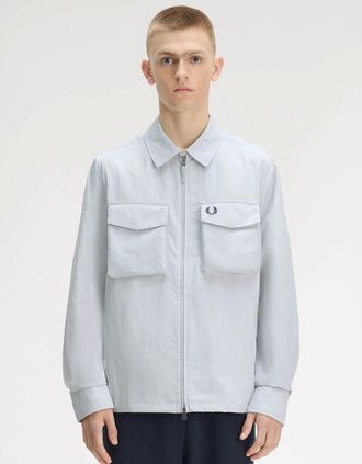 Fred Perry Mens Fred Perry Mens Ripstop Pocket Overshirt - Dusky Blue 28A - Size: 38/Regular