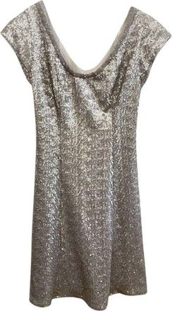 Mikael Aghal Silver sequin skater dress Size XXS