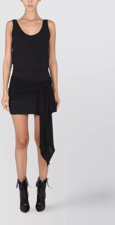 Alberta Ferretti mini draped dress asymmetric hem