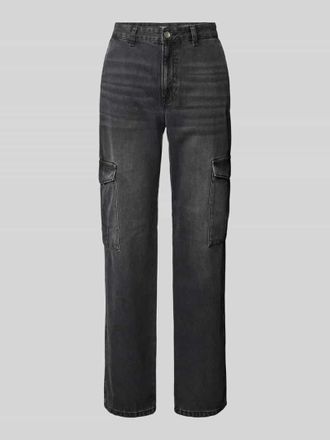 Only Straight Fit Jeans mit Cargo Taschen Modell JUNE in Black, Größe 25/30