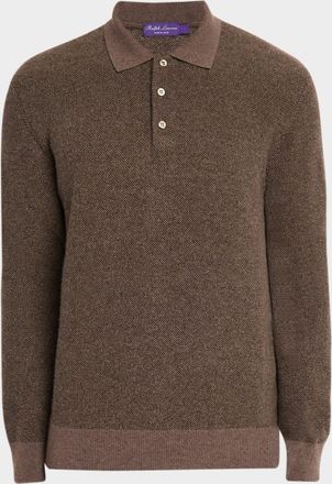 Ralph Lauren Purple Label Mens Cashmere Birdseye Polo Sweater