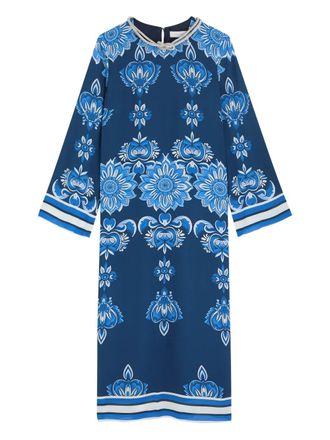 Borgo De Nor embellished floral midi dress - Blue