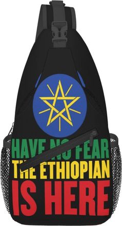 Generic Ethiopia Flag The Ethiopian Is Here Sling Bag Lightweight Crossbody Bag Trendy Backpack For Traveling Shopping Camping