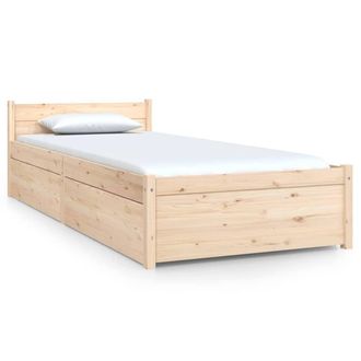Berkfield Home Bed Frame with Drawers 75x190 cm Small Single in Light Brown