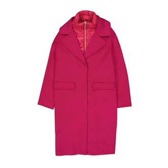 Herno Single-Breasted Coats, female, Pink, Size: S Coat in Cashmere and Nylon Ultralight