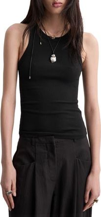 Mango Straight Fit Lyocell Blend Wide Leg Pants in Black at Nordstrom, Size 2