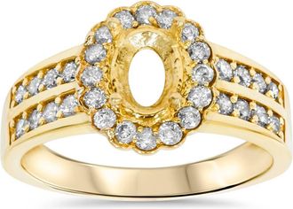 Pompeii3 3/8ct Oval Shape Diamond Gold Engagement Ring Setting