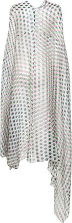 Dries Van Noten Womens Cape-Style Dress Ecru Silk Multicolour