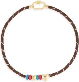 Madewell Heart Carabiner Hiker Cord Necklace in Smoked Claret at Nordstrom