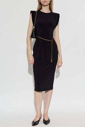 Michael Michael Kors Dress With Decorative Chain, Womens, Black