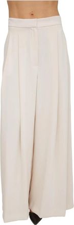 iBlues Pantalone lungo - Dames - Wijde Broeken - Wit - S - Polyester - Broeken