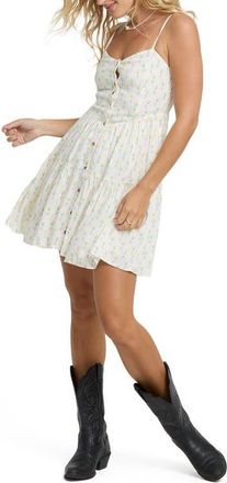 Billabong Prairie Days Floral Minidress in Salt Crystal at Nordstrom, Size Medium
