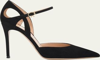 Gianvito Rossi 95mm Suede Pointed-Toe Pumps