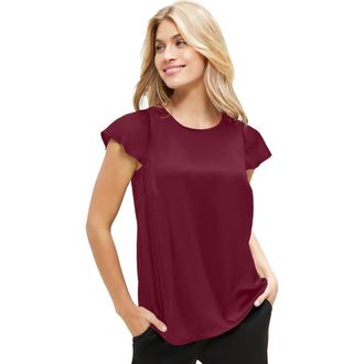 Jessica London Satin Blouse in Merlot at Nordstrom, Size 26