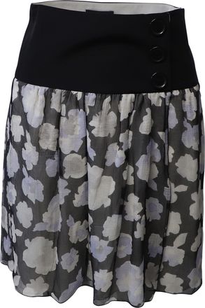 Emporio Armani Floral Skirt in Multicolor Silk