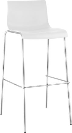 Clp Taburete De Bar Hover De Pl&aacute;stico Base De 4 Patas Blanco Cromado
