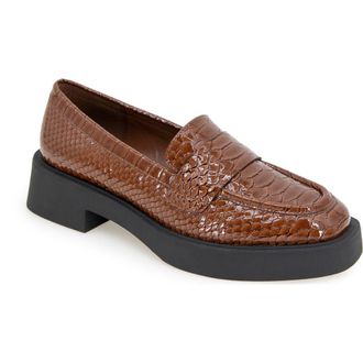 Kenneth Cole Reaction Surry Snakeskin Embossed Loafer in Coffee Snake at Nordstrom Rack, Size 6.5
