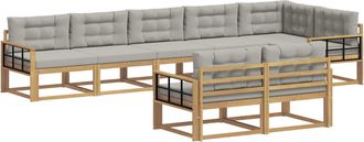 vidaXL Conjunto De Sof&aacute;s De Exterior 6 Uds. Blanco Y Gris Claro Vidaxl