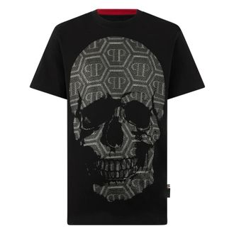 Philipp Plein T-Shirt Girocollo Ss Skull - - Tops - Uomo - Nero - 5XL