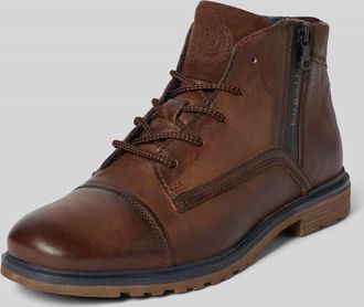 Bugatti Boots aus Leder mit Reißverschluss Modell Vittore in Dunkelbraun, Größe 40