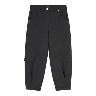 Pinko Cropped Trousers, female, Gray, Size: 2XS Cropped Trousers