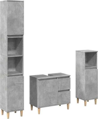 vidaXL Vidaxl - Set muebles de baño 2 piezas madera contrachapada gris hormigón