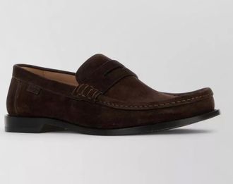 Loewe suede campo loafers round toe stitch