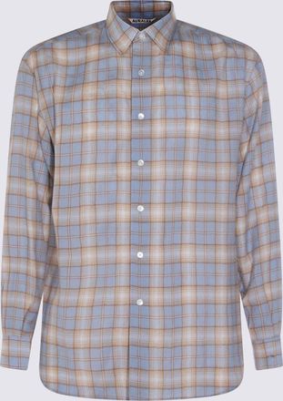 Auralee Light Blue And Beige Wool Shirt